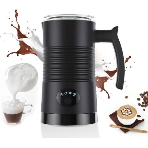 4-in-1 Electric Milk Frother, 350ml, 400W, IPX2 Waterproof, Fully Automatic, Milk Frother, Mixing Cup with Cleaning Brush, Black, EU Plug (1/5)