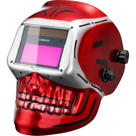 Máscara de soldadura DEKO, lente de gran visualización, casco de soldadura solar con oscurecimiento automático, con batería reemplazable, larga duración para soldadura TIG, MIG, arco y esmerilado. (1/5)