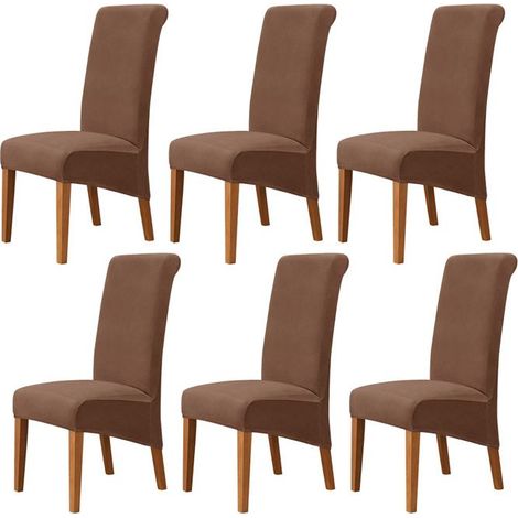Housse de Chaise XL Salle à Manger 6 pieces Extensible Couverture de Chaises Dossier Haut Amovible et Lavable Housses de Chaises,F (1/5)