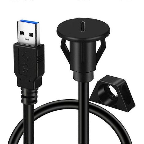 USB 3.0 Typ C Einbau-Verlängerungskabel für Armaturenbrettmontage, wasserdicht