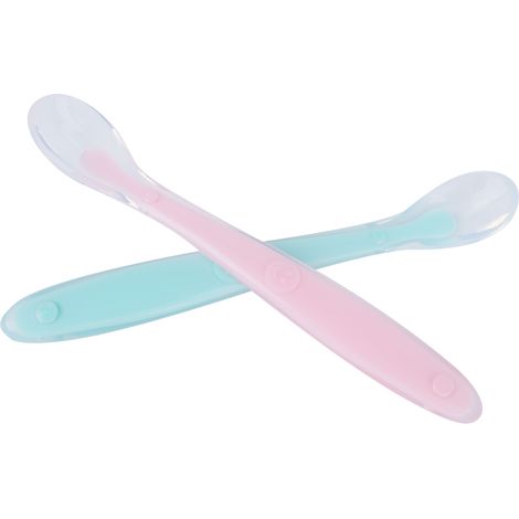 Cuillère en silicone souple pour bébé, outil d'alimentation pour bébé, cuillère de sécurité pour enfants, cuillère à couverts (1/5)