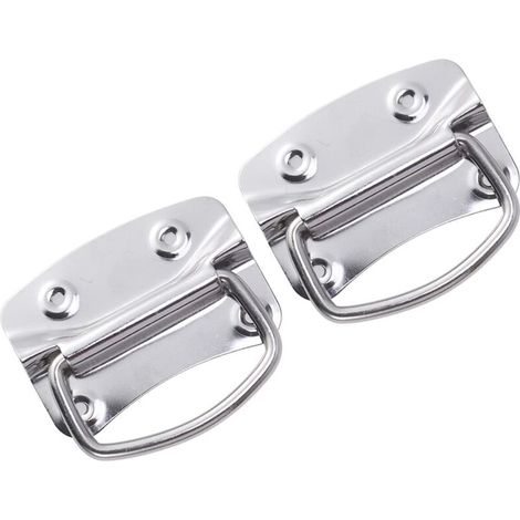 Poignées de traction d'acier inoxydable de 2pcs poignées robustes résistantes de coffre pour la porte de boîte à outils