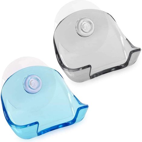 Support Pour Rasoir - Ventouse - Pour Douche Salle De Bain - Fixation Sur Surface Lisse Verre Métal Carrelage - Lot De 2 (1/5)