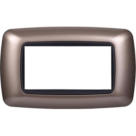 Plaque compatibles Bticino Livinglight 4 modules plastique convexe couleur bronze