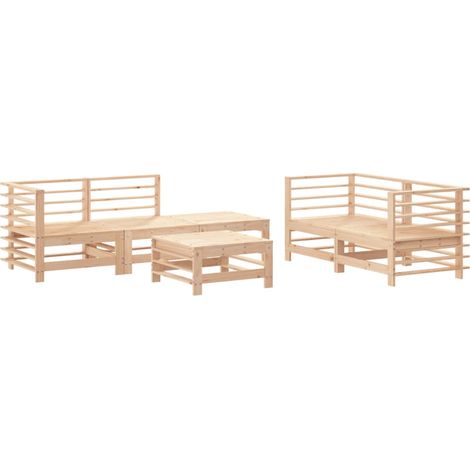 Maison Exclusive - 6-tlg. Garten-Lounge-Set Massivholz Kiefer