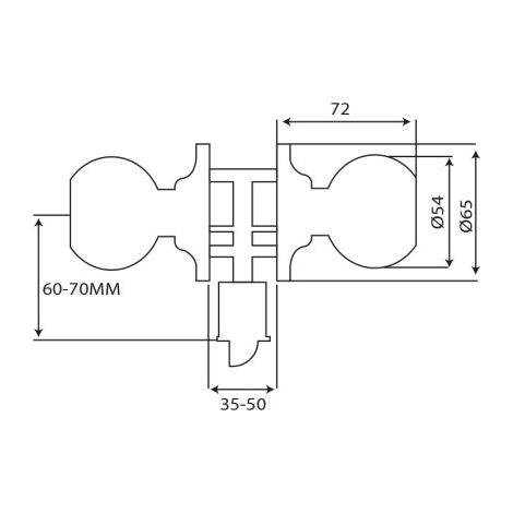 Chiave di bloccaggio con pomello a sfera 60/70mm Inther - INOX, INTHER (1/2)
