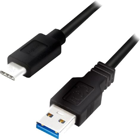Cable USB 3.0 USB A male USB C male 0.15m - Noir