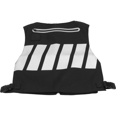 Gilet de sécurité réfléchissant pour cyclisme, équipement sportif pour l'entraînement en salle, noir et blanc.