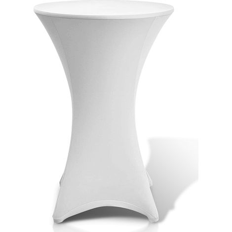 Wolketon tehtischhusse Stretch Weiß Ø 60×110 cm – Elastischer Bistrotisch Überzug für Events & Feiern