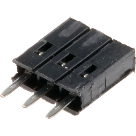 Connecteur femelle pour CI, 3 contacts, 1 rangée, 2.54mm, Traversant, Droit (1/2)