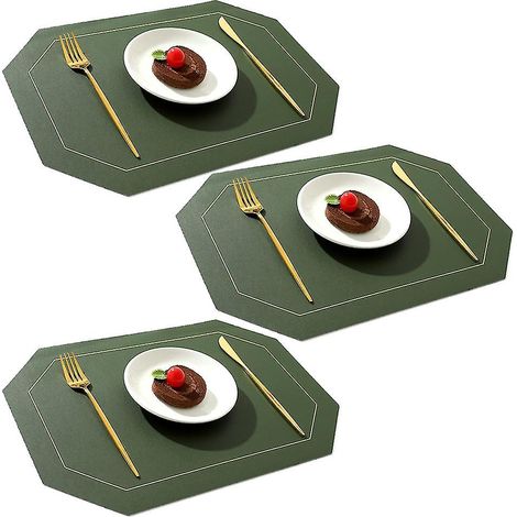 Lot de 6 sets de table lavables pour table à manger, tapis de table résistants, antidérapants, usage intérieur/extérieur, protection durable pour repas (1/5)
