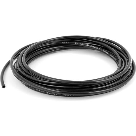 Tuyau en polyuréthane noir de 5 m (16,4 pi) pour carburant, gaz et air, diamètre extérieur 4 mm,