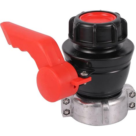 Adaptateur DN50 Vanne sphérique 75 mm Vanne de sortie pour réservoirs d'eau et tonneaux de pluie, résistant à l'acide et aux alcalis, poignée ergonomique, convient pour les fûts IBC et les (1/5)