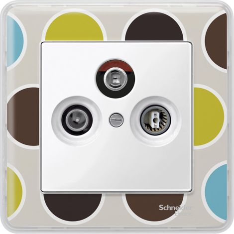 Merten M-Plan - enjoliveur pour prise télévision TV+FM - blanc polaire brill. (MTN296719) (1/4)