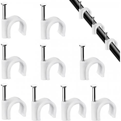BEBUSINGOTO Paquete de 100 bridas para cables redondas blancas resistentes y duraderas - 7 mm (1/5)