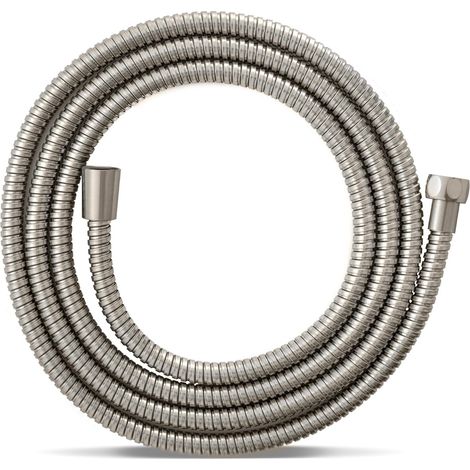 Tuyau Douche 2m50, avec Protection Anti-Torsion,Flexible Douche en Acier Inoxydable, Remplacement du Flexible de Douche, pour Robinetterie de Salle de Bains, Nickel Brossé (1/5)
