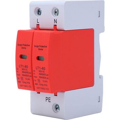 Parafoudre DC 2P 40KA à 80KA, dispositif de protection contre les surtensions AC 385V pour maison (1/5)