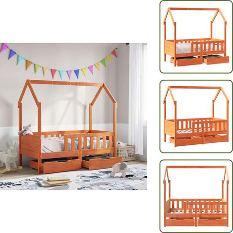 vidaXL Cadre de lit enfant avec tiroirs sans matelas 80x160 cm bois