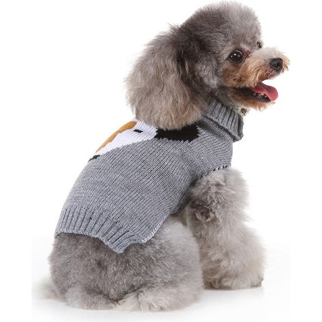 1 pull de Noël pour chien, en laine, taille M à XXL, vêtement d'hiver tricoté, manteau chaud classique, adapté aux chiens et chats (1/5)