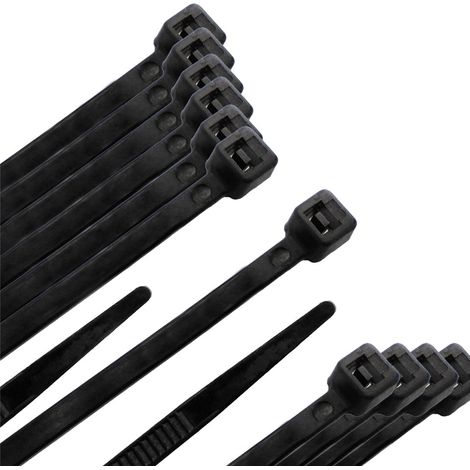 Briglia 100% nylon. Colore nero 3,5 x 140 mm. (Sacchetto 100 unità)