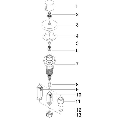 DORNBRACHT 10710970-42 Commande excentrique avec bouton rotatif