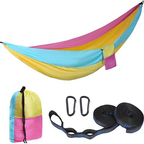 Hamac suspendu de camping en toile de parachute 300 x 200 cm (1/5)