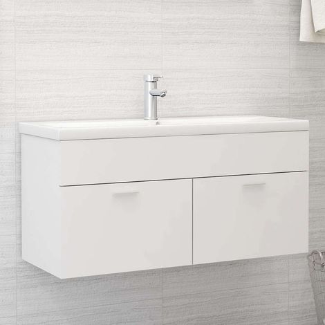 Meuble sous lavabo Meuble sous vasque - avec lavabo intégré Blanc Aggloméré BV236062 - BonneVie (1/5)