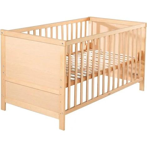 Verstellbares Babybett 70x140 cm aus Naturholz