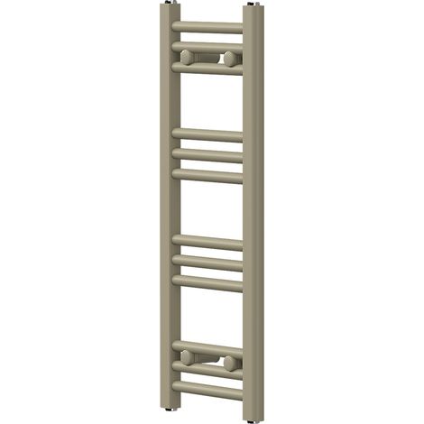 LuxeBath Sèche-serviettes design Sahara 300 x 800 mm, raccordement latéral, droit, haute conductivité thermique, radiateur mural porte-serviettes pour salle de bain, puissance 165 W, beige mat