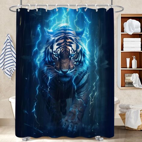 Rideau polyester pour douche 180x180 avec 12 œillets polyester pour salle de bain pour hôtel / airbnb (1/5)
