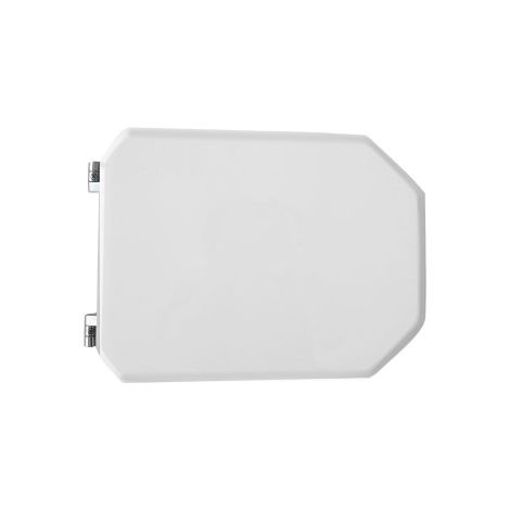 Abattant WC pour vase Globo Royal 35,5-41,5 x 32,5 cm abattant WC blanc avec charnie'res re'glables en fonte de bois