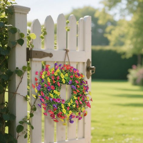 Guirlande Fleurie Artificielle - Guirlande de Fleurs en Soie avec Tiges Flexibles - Décoration Murale, Arche, Mariage, Anniversaire, Noël - 171 cm (1/5)