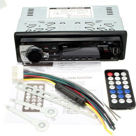 Autoradio Stéréo In-Dash Bluetooth 1Din MP3 Lecteur FM AM USB SD AUX 12V (1/4)