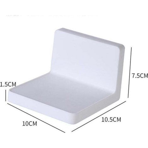 Étagère Murale Sans Percage Mini Étagère Bureau Chambre Salle de Bain Cuisine 1 Pièce Blanc (1/4)