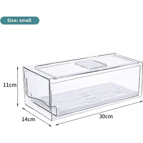 Boîte de rangement spéciale pour réfrigérateur de cuisine, tiroir congélateur avec égouttoir, bac à légumes de qualité alimentaire, accessoire de rangement (petit format) (1/5)