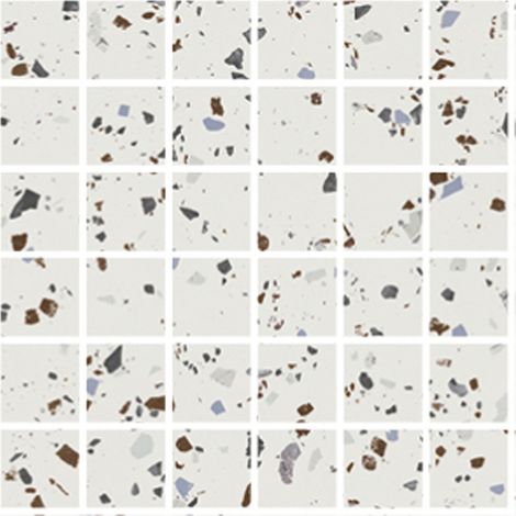 Carrelage effet terrazzo District South Mosaïque 5x5cm Blanc - Mat - boîte de 0.71 m2 - Mosaïque 5x5cm Blanc - boîte de 0.71 m2 - Mosaï Mosaïque 5x5