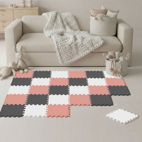27 Teile Spielmatte Baby Puzzlematte 30x30 Krabbelmatte Bodenmatte Kinderzimmer