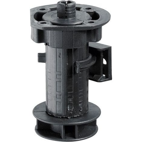 HETTICH Lot de 4 pieds plastique noirs à visser, D.25mm, H.100 mm