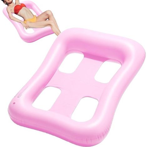 Set di 3 sedie galleggianti gonfiabili rosa (120×90 cm) – Sedie galleggianti versatili con prese d'aria per il raffreddamento, adatte per piscina e lago. (1/5)
