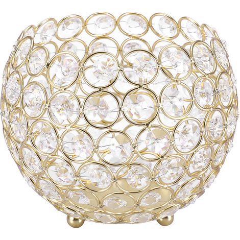 Clemands à thé en cristal Cougeurs de décoration de mariage de table de table (diamètre d'or 15 cm) (1/5)