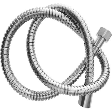 - Shower Hose - Stainless Steel - Double Locking - High Pressure - For Standard Shower System - Silver - 100x1.5cm (1/5)