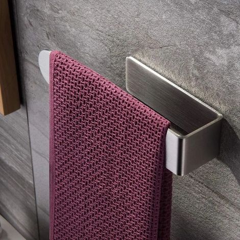 Porte-serviettes mural, anneau porte-serviettes, barre porte-serviettes, finition brossée, acier inoxydable 304, accessoires de salle de bain. (1/5)