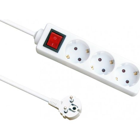 Presa multipla 3 prese e interruttore cavo 1,5m 3gx1,5mm de rame 3500w max