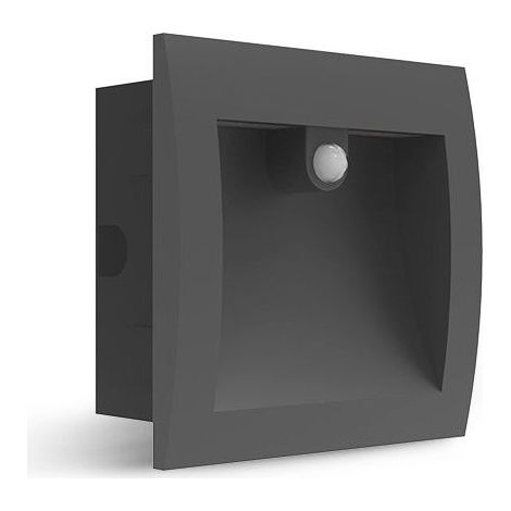 Spot encastrable LED balise 140 x 140 mm 6,5W Rectangle 3000K IP65 Détecteur IR Miidex Lighting® (1/5)