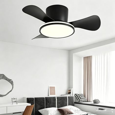 Ventilador de techo de 71 cm con luz, control remoto/control de pared, 3 temperaturas de color, 6 velocidades y temporizador. (1/5)