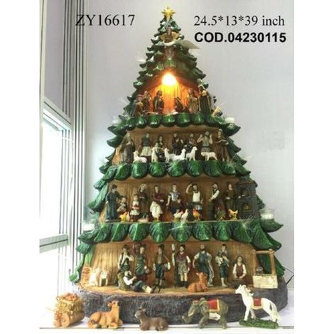 Albero presepe 100 cm - addobbo decorazione natalizia
