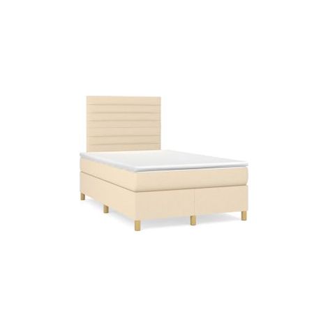 Sommier à lattes de lit avec matelas Crème 120x200 Tissu (1/5)
