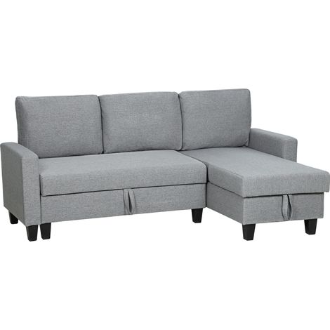 HOMCOM Fold-Out Convertible Sofa Bed with Removable Covers, Grey (1/5)
