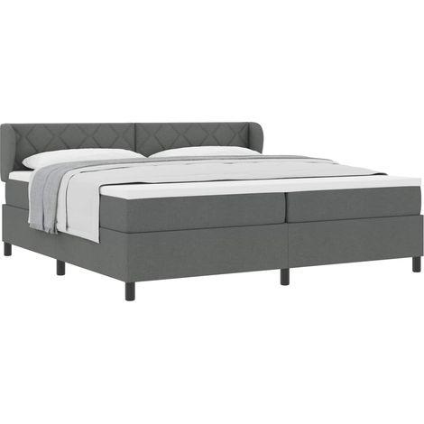 Maison Exclusive - Letto a molle con testiera Grigio scuro 200 x 200 cm Tessuto (1/5)