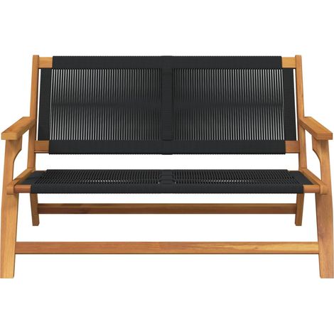 Mobilier de jardin Noir 122 x 78 x 73 cm Bois d'Acacia Massif (1/5)